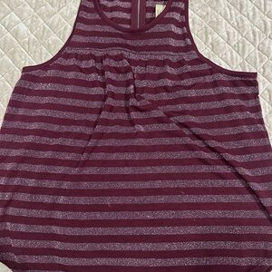 Striped Maroon shimmer tank top